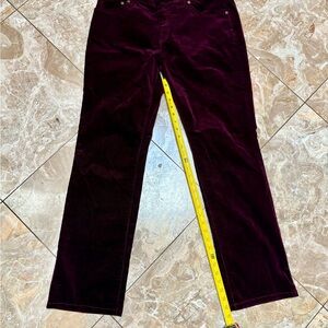 LRL Women's Straight Leg Jeans in Deep Burgundy 16